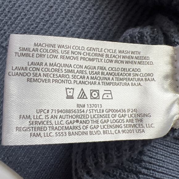 Gap Waffle Knit Sweater Mens XXL Blue Pullover Cotton Blend Crewneck Casual - Picture 5 of 11